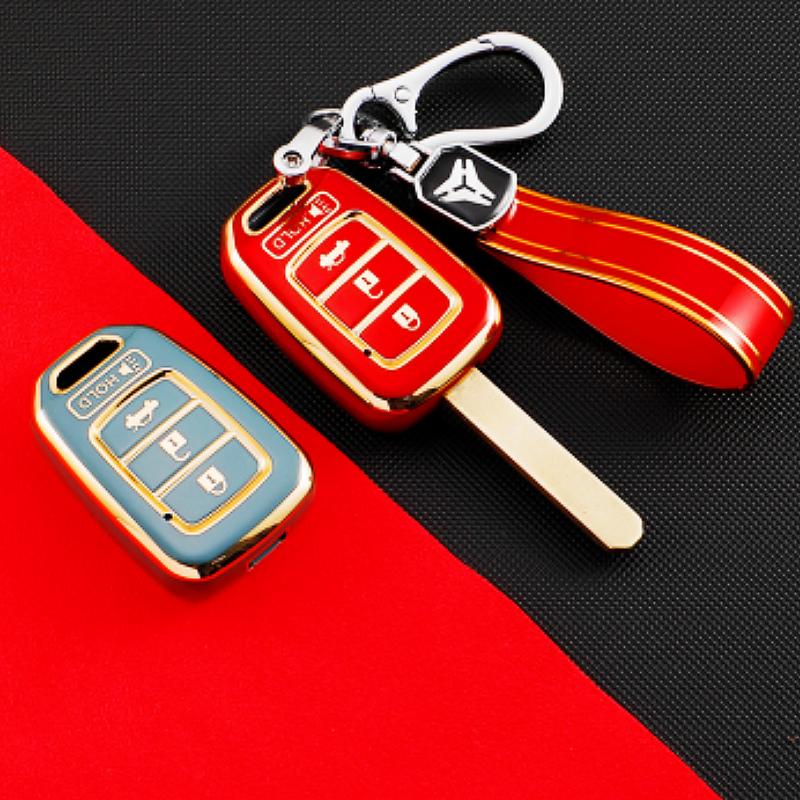 TPU Car Remote Key Cover Case Keychain for Honda Accord 2016 2017 Civic 2016 2017 2018 2019 Keyless Fob Shell Protector