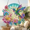 2D Bird Rhinestone Painting Suncatcher DIY Acrylic Animal Ornament Bird Suncatcher for Home Garden Yard Wall Window Indoor
