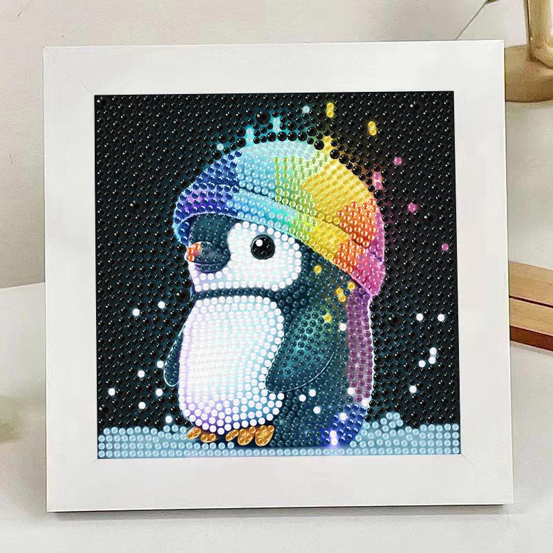 Cartoon Animal Crystal Diamond Painting Bright Diamond Frame Sticker Drawing Children's Handmade DIY Decoration Gift