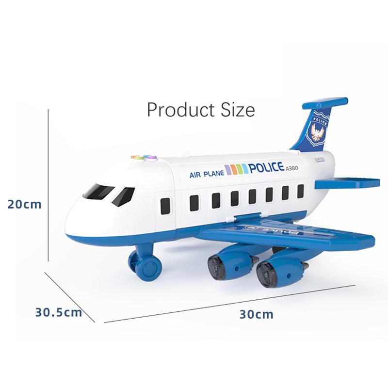 New Deformation Music Simulation Track Inertia Toy Aircraft: Large-Size Passenger Plane—Kids' Airliner Toy Car, Perfect for Children's Gifts