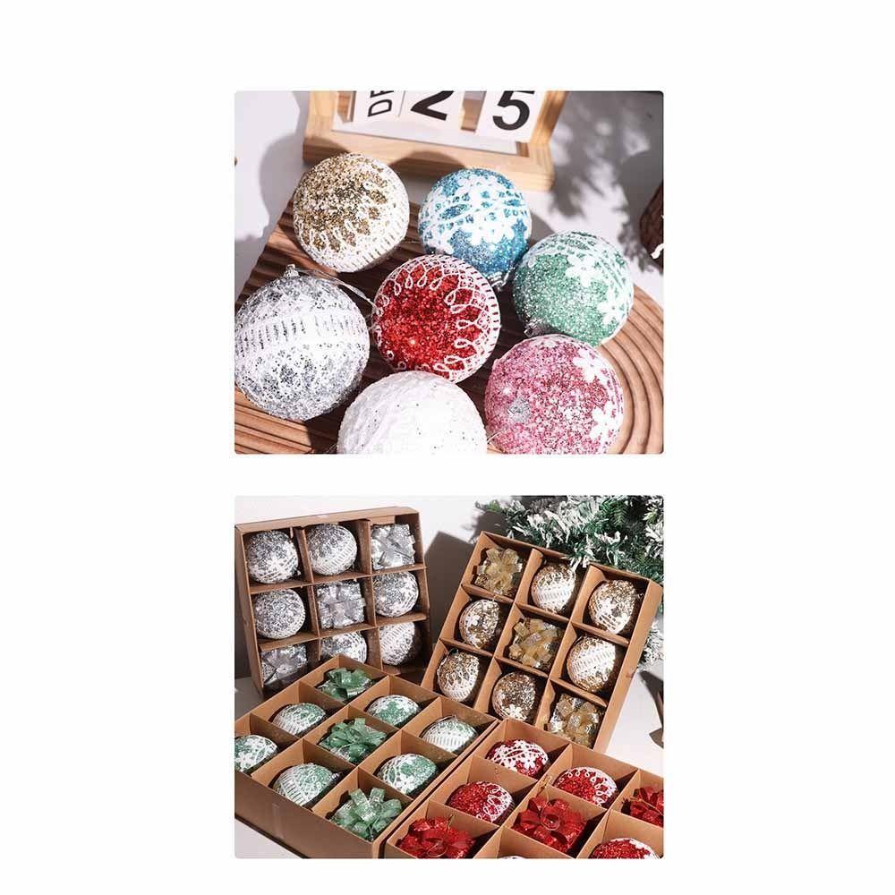 Shatterproof Christmas Baubles Glitter Christmas Tree Topper Xmas Tree Hanging Ball  Holiday Party