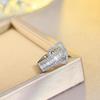CMM Schmuck Exquisiter Liebesherzförmiger Silberfarbener Zirkonia Öffnender Verstellbarer Ring für Liebhaber Schmuck Geschenk