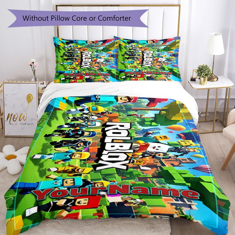 Roblox 248 Customize your name Bedding Set Breathable Duvet Cover with Pillowcases Home Decoration Birthday Gift