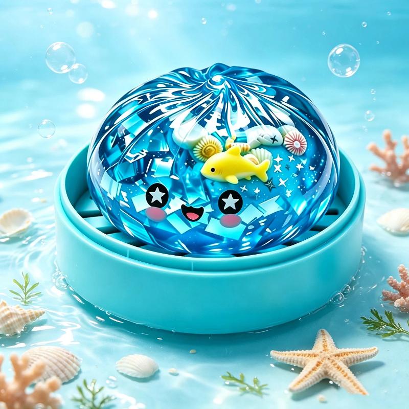 Serie Oceano Squalo Palline Morbide Elastiche Lente Giocattoli Sensoriali da Spremere Mantou Realistico Calamaro Decompressione