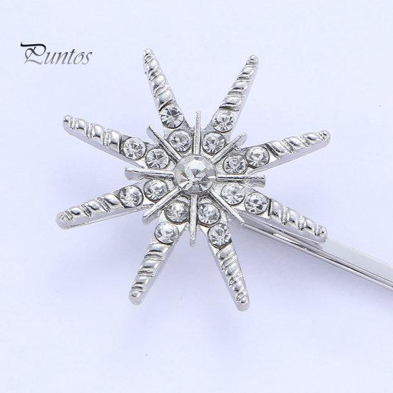 Wedding Hairpin 4Pcs/Set Star Shape Bridal Hairpins Shining Rhinestones Hair Clips Clip Decor Fashion Accessories Bangs