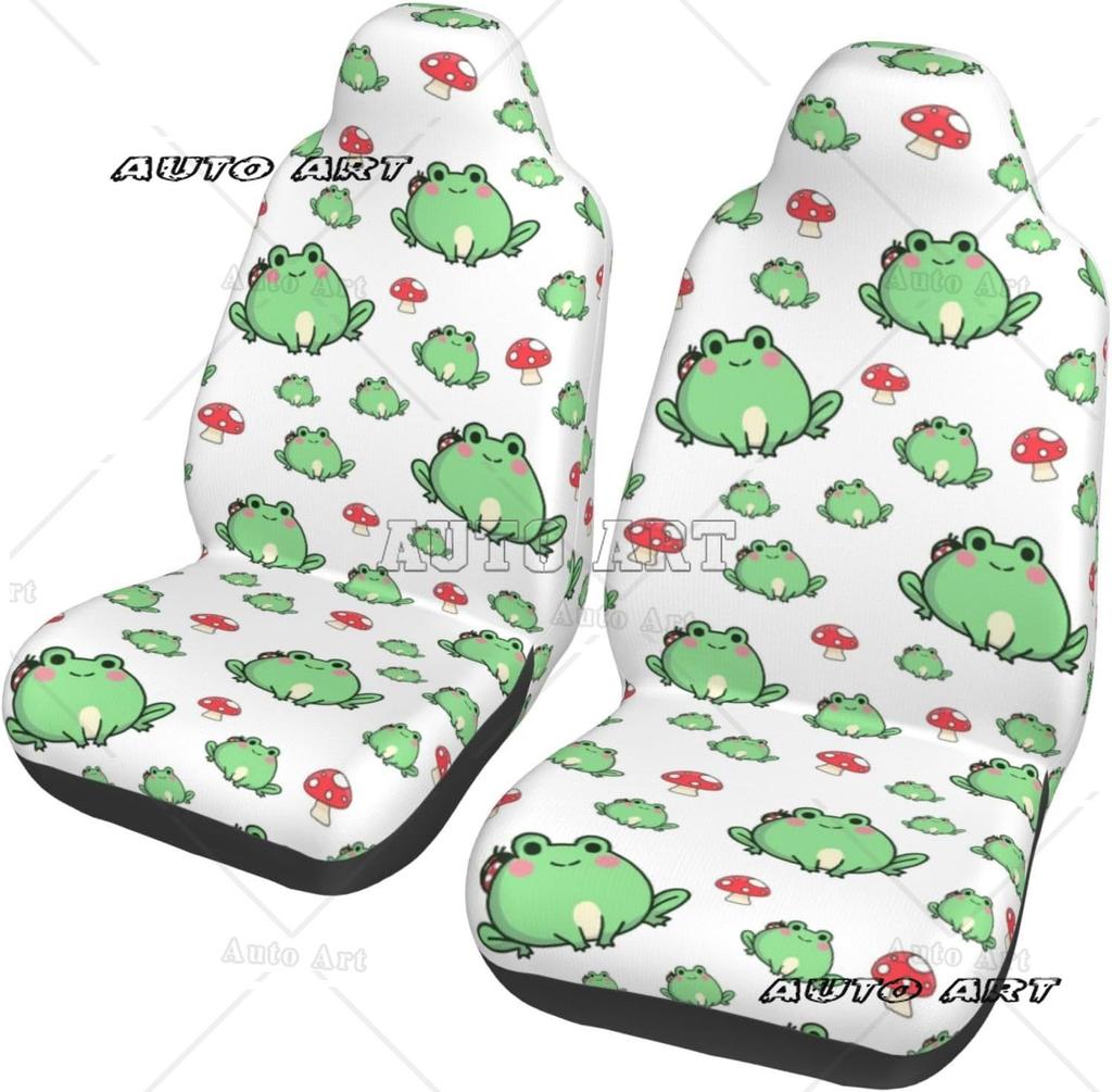 Frog Car Seat Cover 2 Pcs Front Seat Bucket Seat Protector Universal Fits For Auto Interior Accessories For Cars Truck Sedan