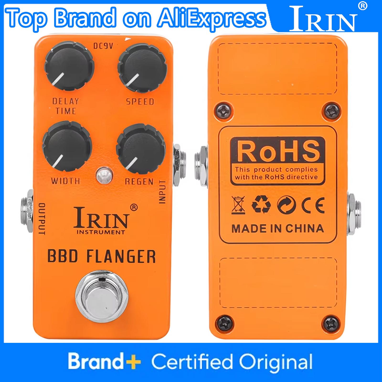 IRIN RS-08 BBD Флэнжер Педаль Металлический Флэнжерный тембр Волнообразный Хорус Быстрое Вибрато Педаль True Bypass Гитарная Педаль Эффектов