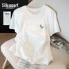 Besticktes Kurzarm-T-Shirt mit Cartoon-Animation