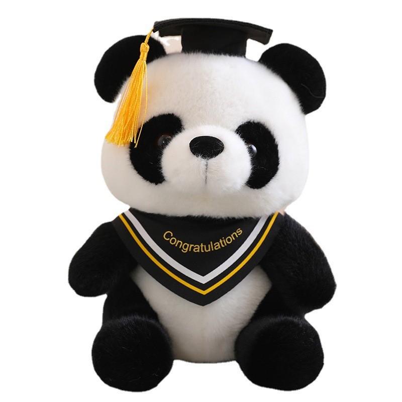 Dr Panda Plush Toy Stuffed Animal Doll Decoration Graduation Memorial Gift