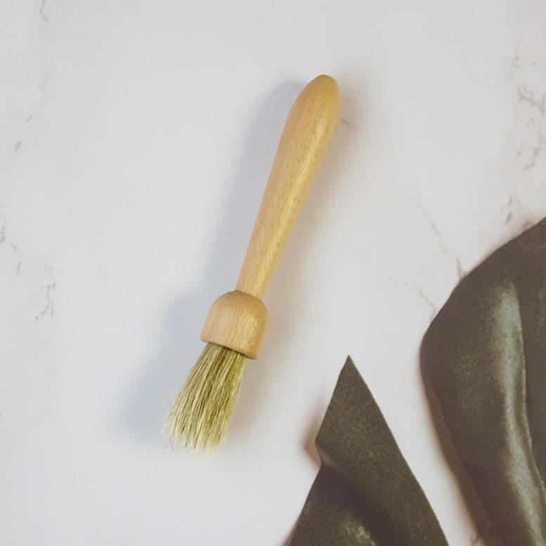 Wooden Handle Coffee Grinder Cleaning Brush with Pig Bristles