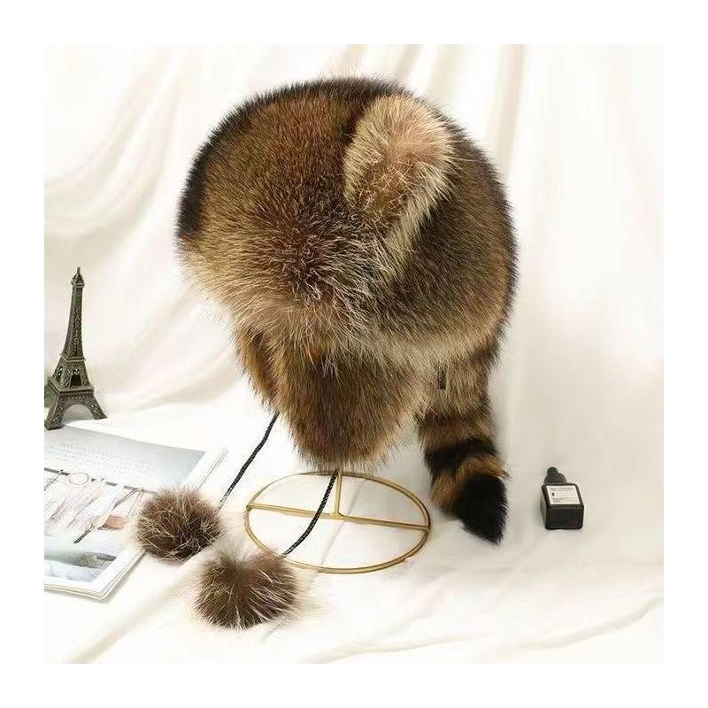Little Raccoon Winter Hat with Ear Protection for Kids and Parents - Warm Lei Feng Style