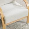 Scandinavian Fabric Lounge Chair – Soft Chenille Fabric and Sturdy Wood Frame, Ideal for Living Room & Bedroom-IVORY