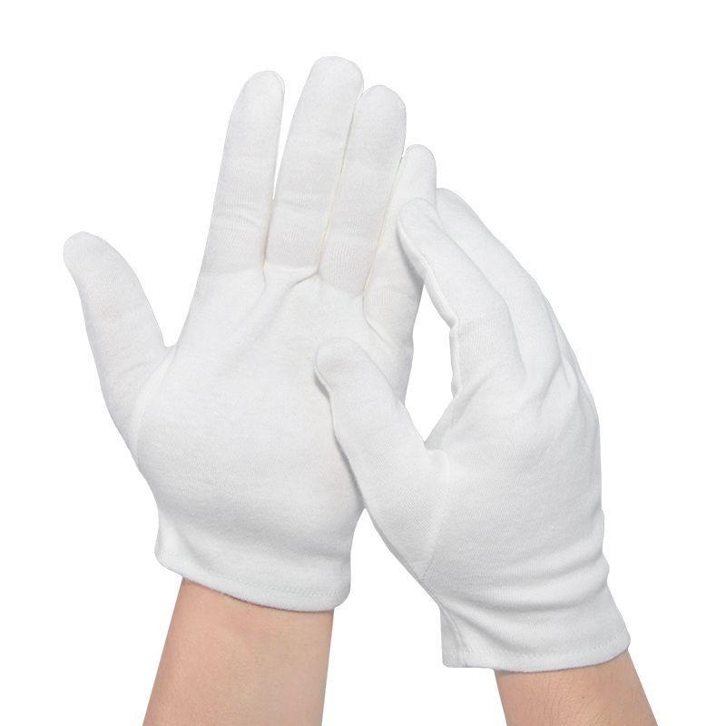 Hand-Sealed Thickened White Cotton Gloves for Safety & Etiquette