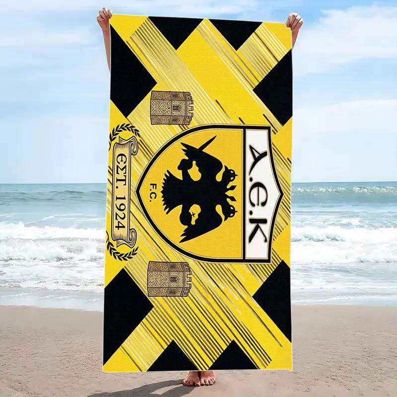 AEK FC Print Beach Towel, Large Soft Quick Dry Towel for Beach Camping Swimming