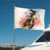 1pc Funny Motocross Action Flag - Durable Polyester 2D Flat Print with Vibrant Watercolor Splash Design, Multicolor Outdoor Decoration for Garden, Par