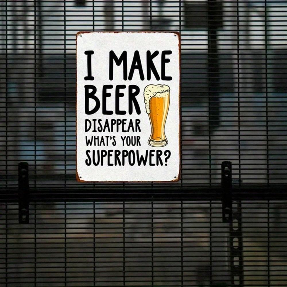 Funny Beer Tin Sign Wall Decor Pub Man Cave Metal Art 8x12 Inches
