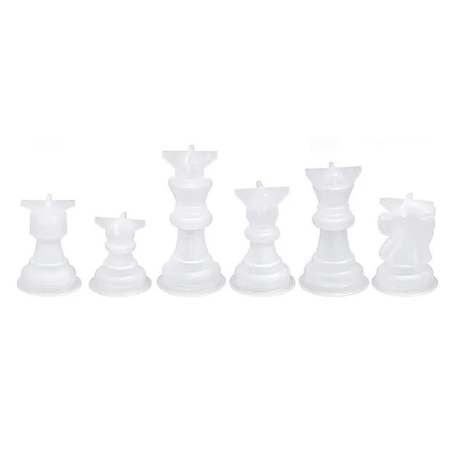 Chess Resin Molds Kit Chess Pieces Crystal Epoxy Casting Silicone Mold DIY Checker Board Mould for Family Party Table Games