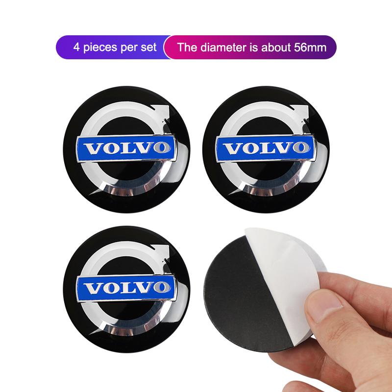 56mm Aluminium Auto Wiel Naafkap Stickers Styling Voor Volvo XC90 V90 V60 XC60 V40 EC40 EX40 S80 S60 S90 C40 XC40 V70 XC70