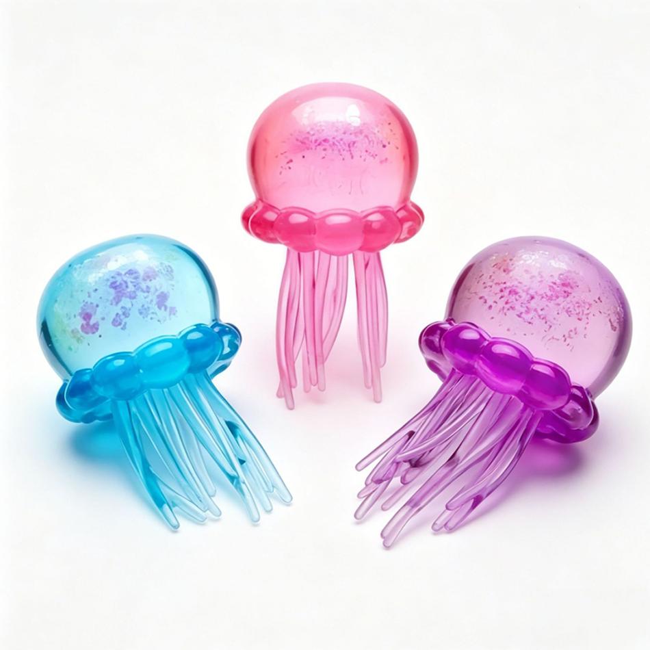 Needoh Trending Jellyfish & Cube Squish Toy, Soft Jelly Squeeze Stress Relief Fidget Toy, Sensory Needoh For Kids & Adults