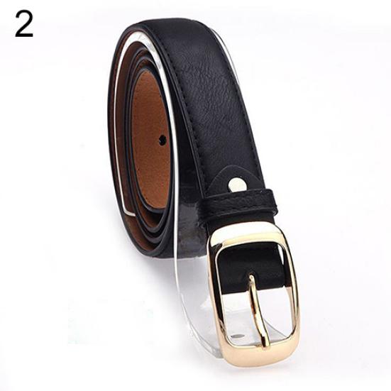 Women Fashion Paint Waist Belt Faux Leather Alloy Buckle Casual Waistband Strap