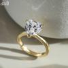 Effie Queen S925 Silver 14k Gold 1/2/3/4CT Heart Cut Zirconia Ring Romantic Jewelry for Women, Men Couple Valentine's Gift LZR40