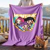 Warm Flannel Blanket Kpop Demon Hunters Pattern, Lightweight Comfortable Throw Blanket for Bed Sofa Use