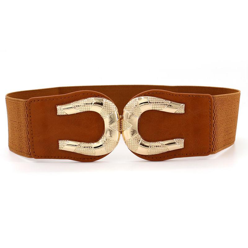 Elegant Women's Stretchy Wide Waist Belt With Rhinestone Embellishments For Dresses