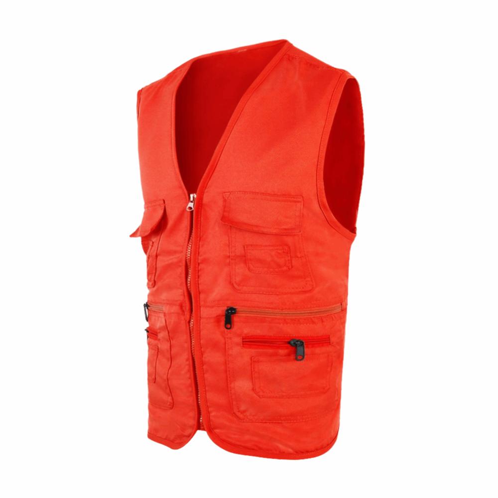 V Neck Cargo Vest Zip Up Outdoor Vest Durable Fishing Vest  Hiking