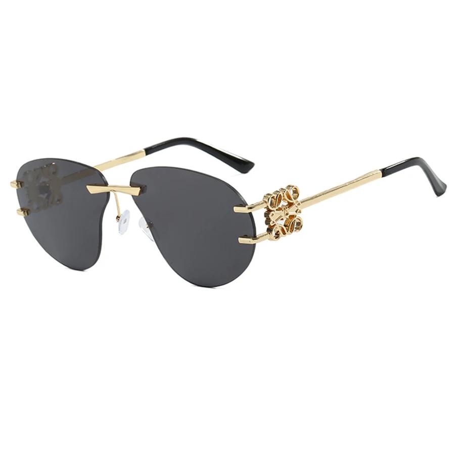 Special-shaped Oversized Rimless Sunglasses Women Brand Designer Shades Eyewear Pilot Sun Glasses Female UV400