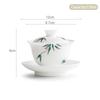 110ml Chinese White Porcelain Gaiwan Handmade Bamboo Leaf Pattern Ceramic Tea Tureen Travel Portable Tea Bowl Household Tea Set