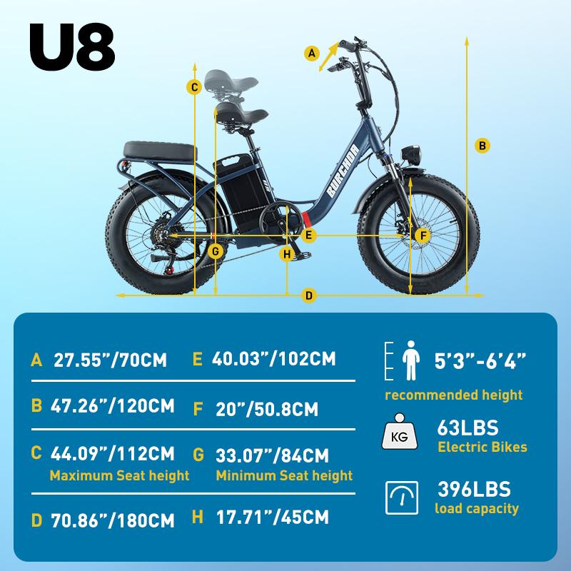 BURCHDA Electric Bike for Adults- U8 1000W, 48V 31.5Ah Lithium Battery, Fatbike 4.0, Snow-Proof, All-Terrain, 2025 Model, for Adults