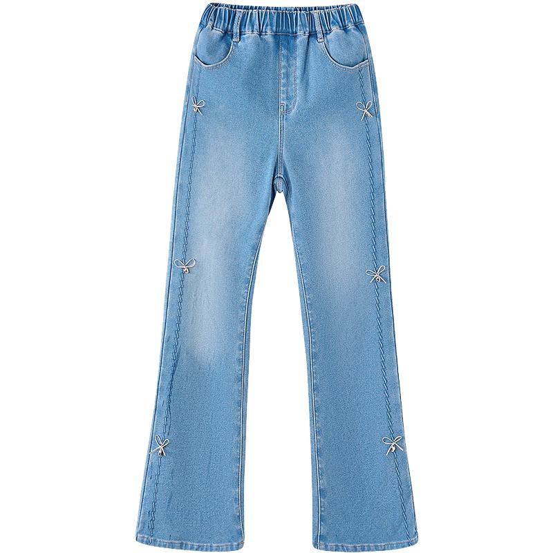 DEESHA Girls Winter Warm Flared Denim Jeans 130