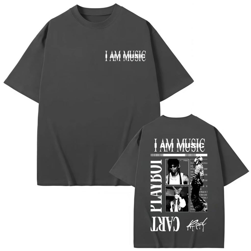Men Women Clothing Oversized T Shirt Playboi Carti I Am Music Album Print T-shirts Fashion Short Sleeve T-shirt