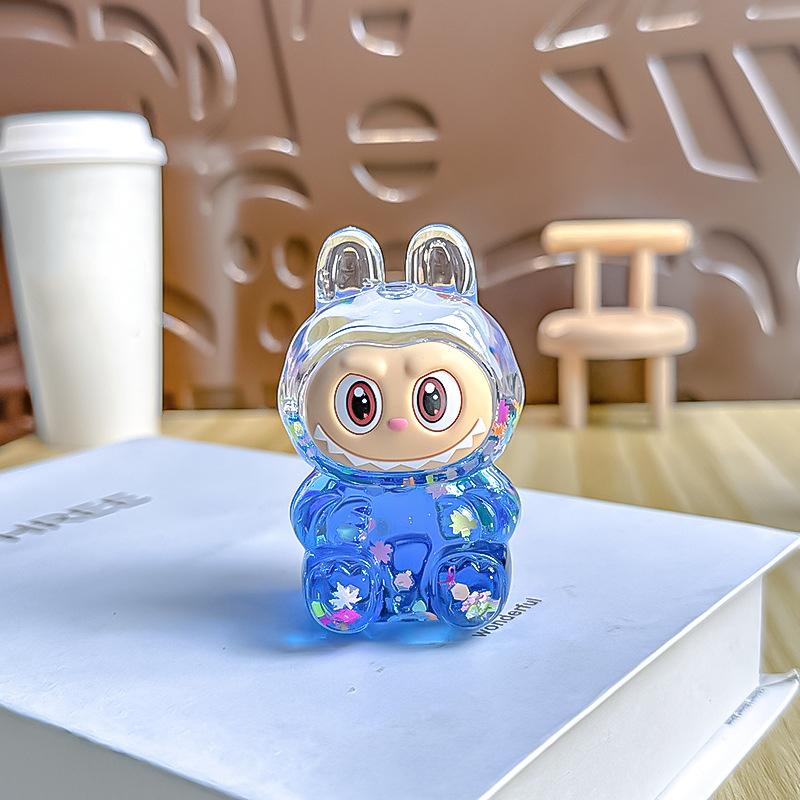 Cartoon Cute Labubu Quicksand Ornaments Car Ornaments DIY Home Decoration Gifts