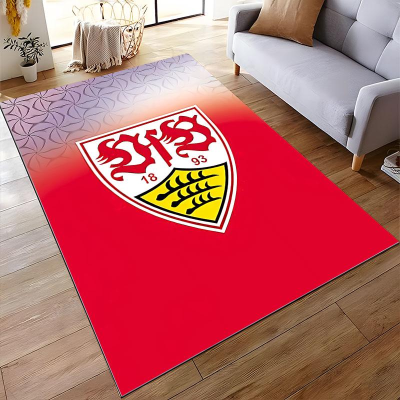 Roter und weißer Logo-Teppich, geeignet als rutschfeste Matte für das Wohnzimmer oder das Sofa im Schlafzimmer