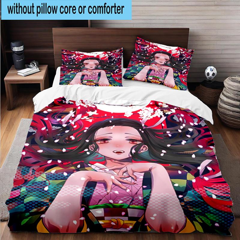 3PCS Vibrant Anime Characters 3pcs Bedding,Including 3PCS Duvet Cover And 2pcs Pillowcases Perfect for Christmas,Ideal for Bedroom, Dormitory