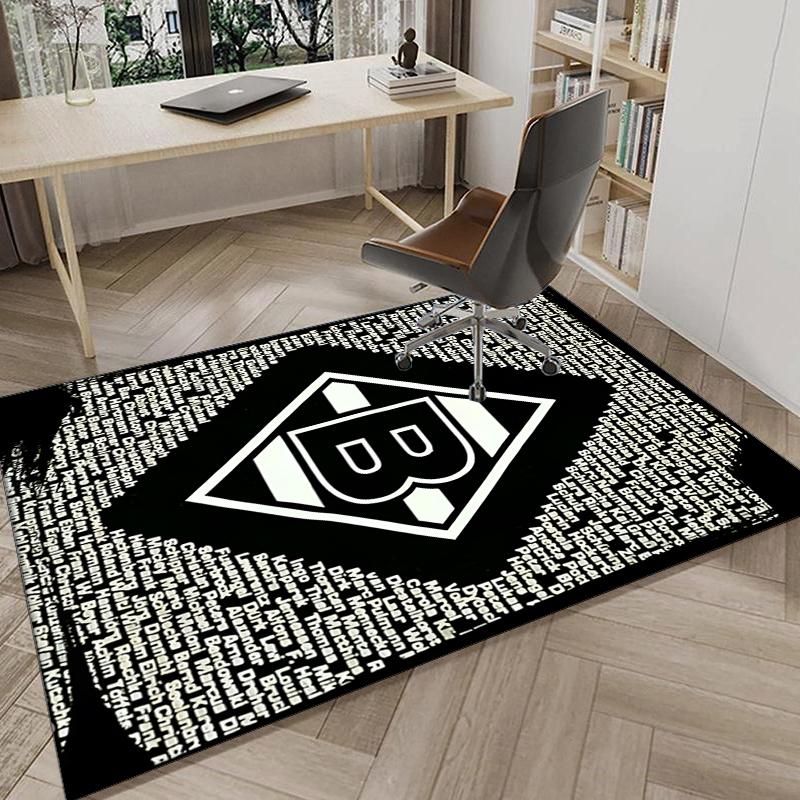 1PC Green Black Borussia Rug Game Carpet, Floor Mat for Bedroom Living Room Entryway Rug, Home Decor Idea Gift for Christmas birthday