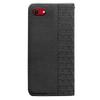 For iPhone 16e Wallet Phone Case Strong Magnetic Checkered Pattern Imprint Leather Flip Cover
