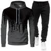 Men's 2023 European and American Sports Hoodie & Sweatshirt Set - Plain and Casual