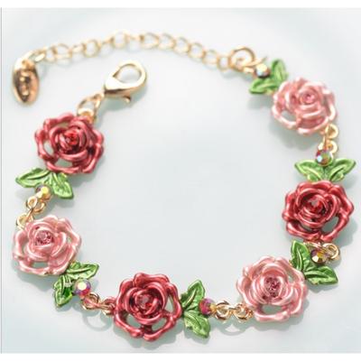 Accessories: Rose Flower Bracelet and Necklace. Retro Alloy Ethnic Style Ornaments. Exaggerated Bracelet.