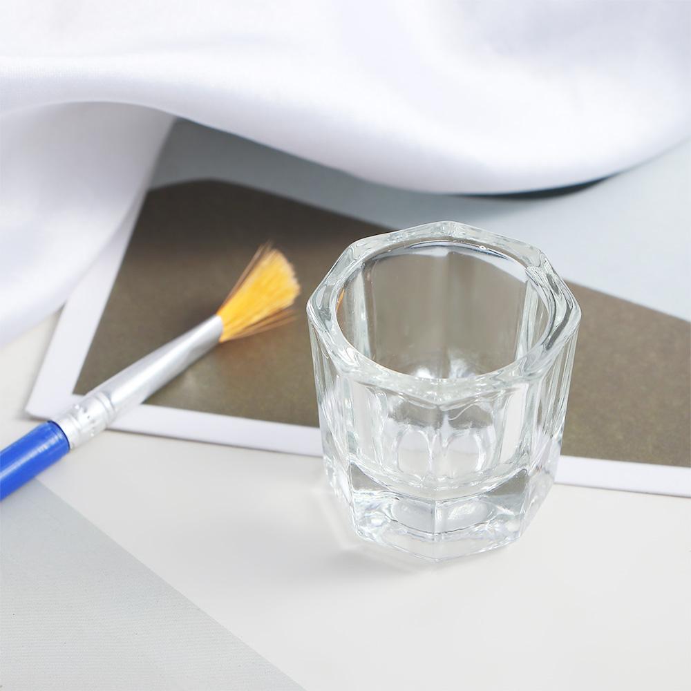 UV 1PC Glassware Powder Mixing Container Octagon Cup Manicure Tools Crystal Cup Glass Cup