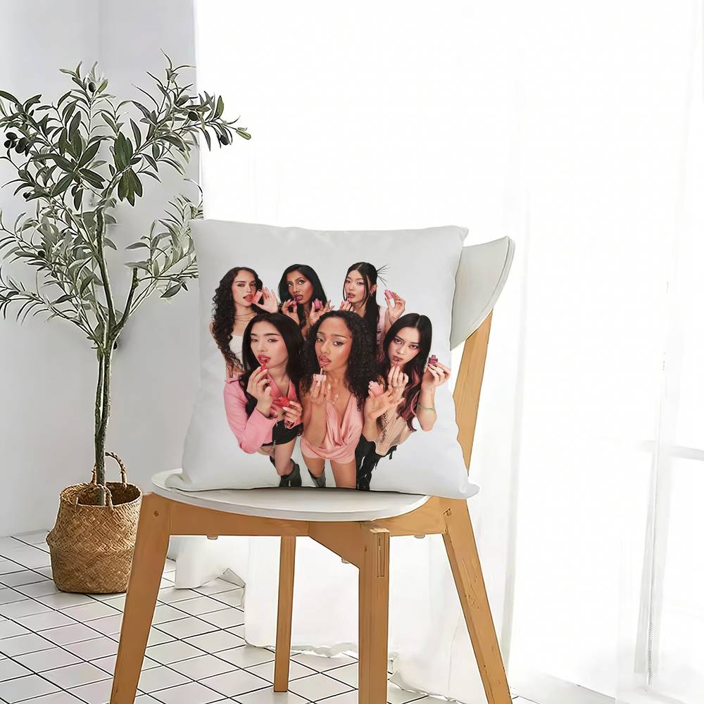 Styl Kpop Zespół K-Katseye Poszewka na poduszkę Wzór Drukowana poszewka na poduszkę Do salonu Pokrowiec na poduszkę do sofy