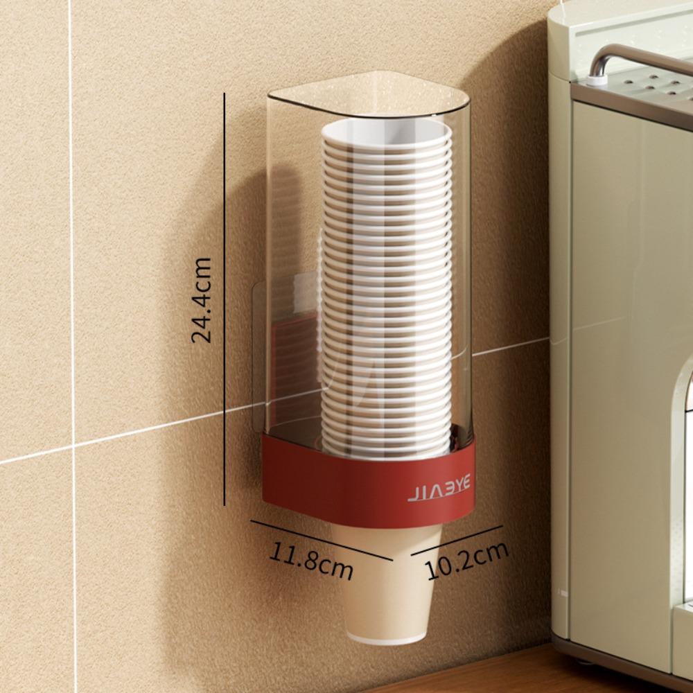High Quality Plastic Paper Cup Dispenser Wall-mounted No-drill Cup Dispenser Stand Countertop Cup Organizer Rack Water Cooler