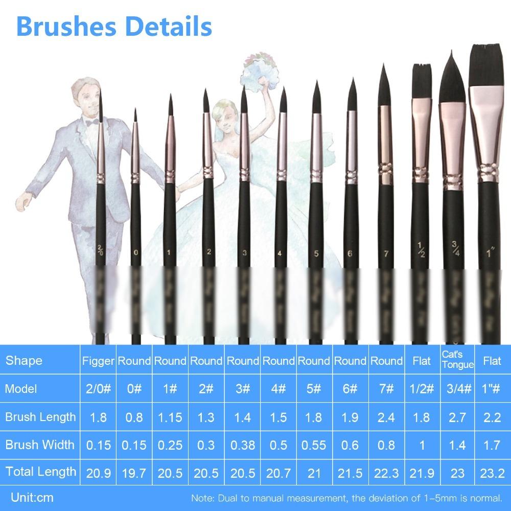 Flat Round Professional Paint Brushes Soft Synthetic Fine Hair Paint Brush Set  Face Painting