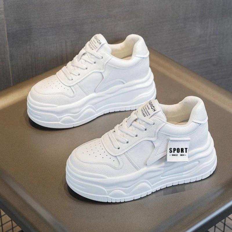 Women's New Simple Solid Color Designer Vulcanized Shoes  Spring Fashion Thick Sole Outdoor Shopping Office Sports Shoes