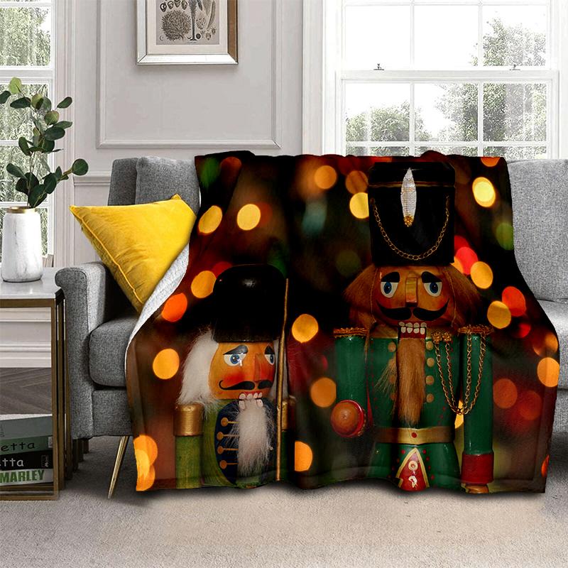 The Nutcracker Merry Christmas Cartoon Doll Festival Gift Blanket,Soft Throw Blanket for Home Bedroom Bed Sofa Picnic Cover Kids