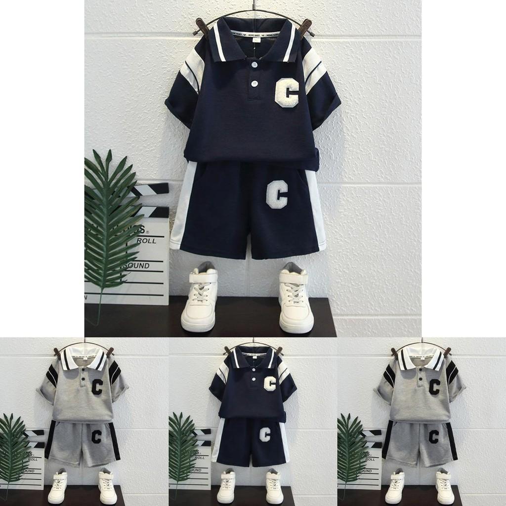 Stylish Summer Toddler Boys Short Sleeve Outfit Set For Kids Aged 3 To 8 Years