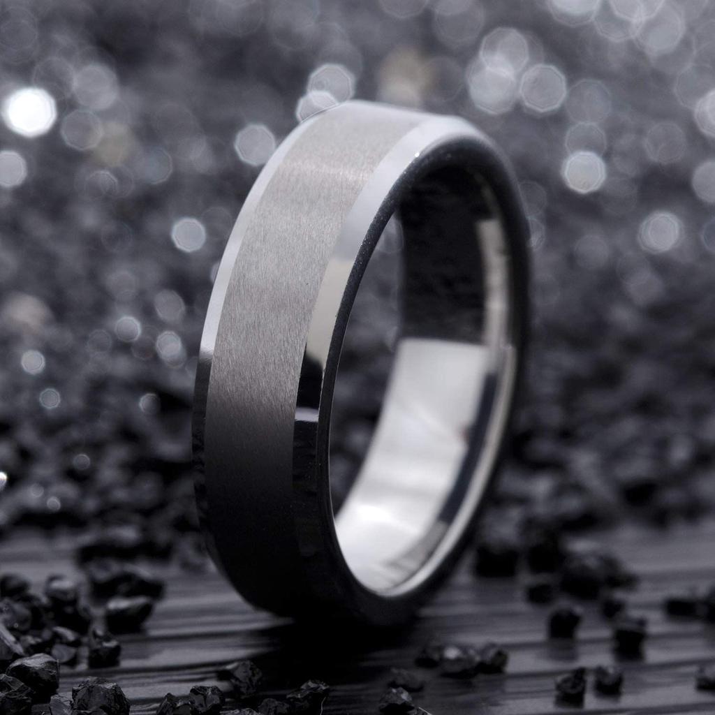 Rockyu Tungsten Flat Rings 2mm 4mm 6mm and 8mm Matte Finish Direct from Japan
