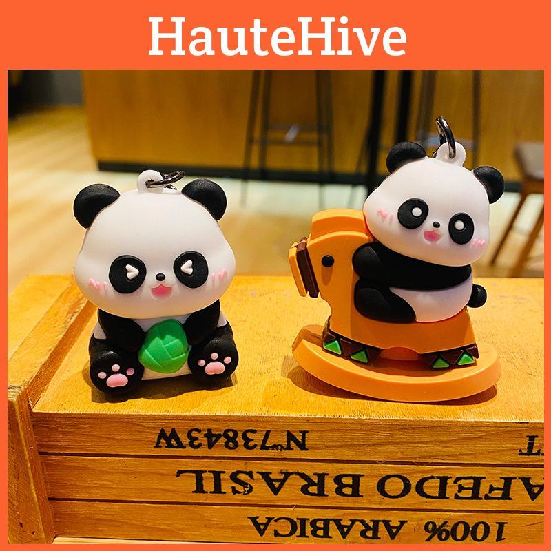 Charming Silicone Cartoon Panda Keychain Bag Pendant Ideal For Birthdays And Special Occasions