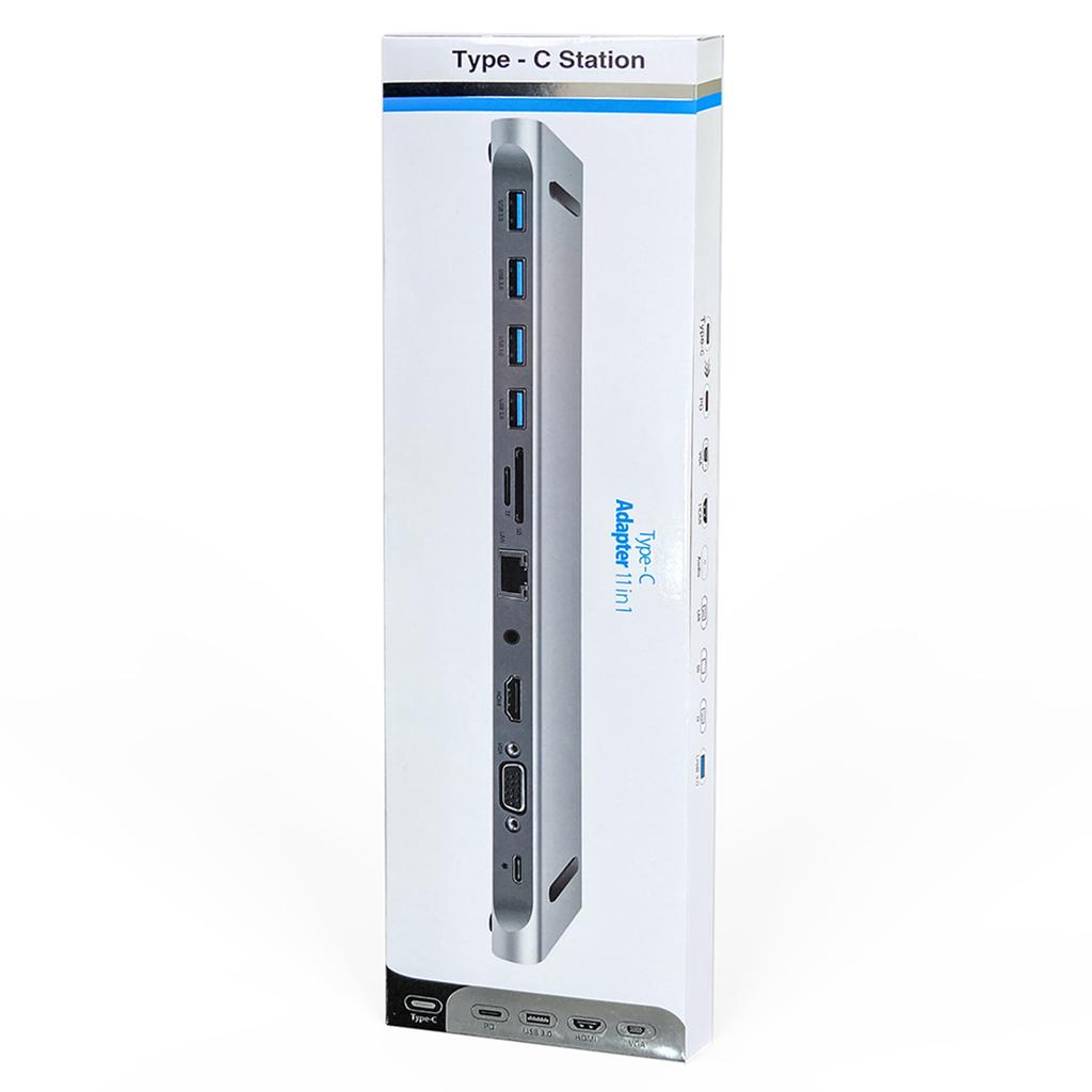 11 in 1 USB-C Type C HD PD 100W 4K USB 3.0 HD Adapter HUB Multi-function Dock